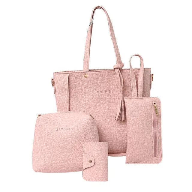 Xiniu 4 PCS women bag set leather Shoulder Bags women messenger bag small clutches Handbag Dropshipping #6M