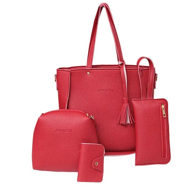 Xiniu 4 PCS women bag set leather Shoulder Bags women messenger bag small clutches Handbag Dropshipping #6M