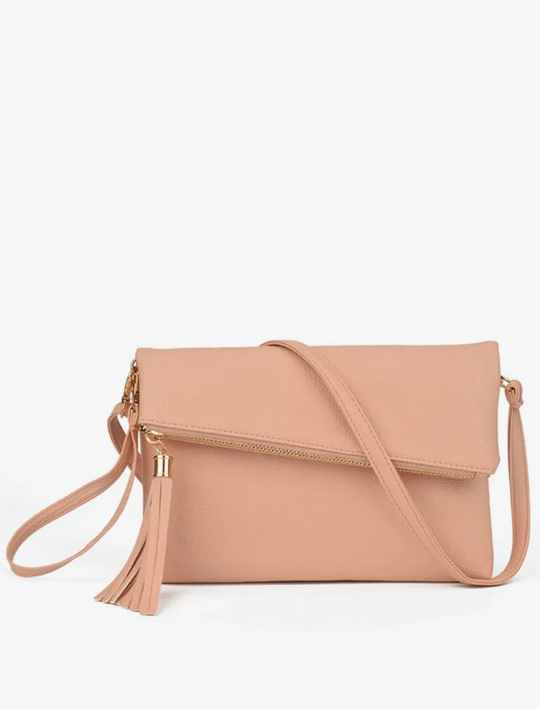 Zipper Solid Shoulder Bag