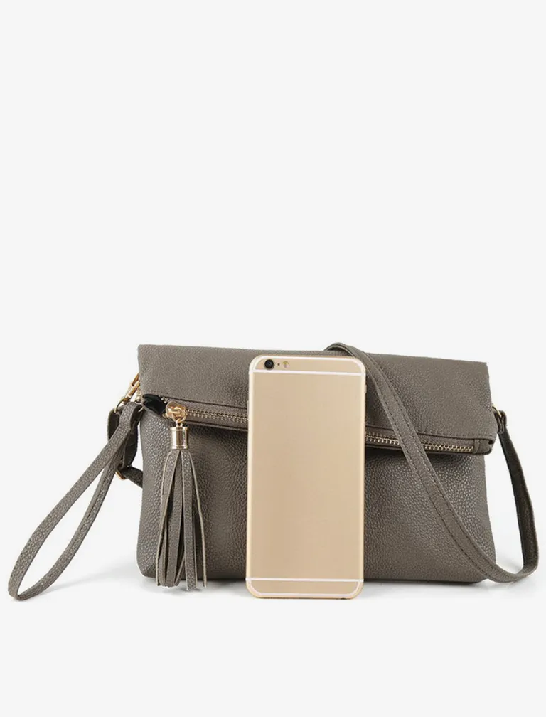 Zipper Solid Shoulder Bag