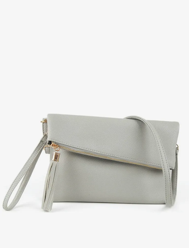 Zipper Solid Shoulder Bag